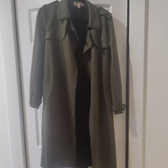 Olive Green Women's Trench Coat - Picture 1 of 10
